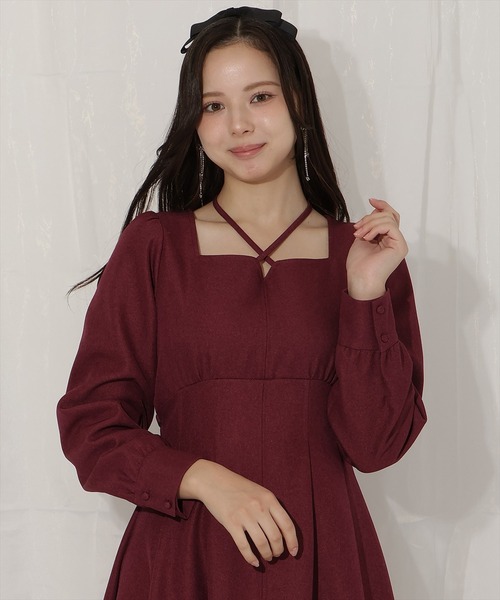 WILLSELECTION（ウィルセレクション）の「クロスネックフレアワンピース（ワンピース・レディース・チャコールグレー/ダークブラウン/ボルドー・FREE）」の21枚目の写真
