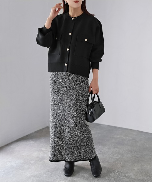 Riberry(リベリー)の「スポンディッシュ金ボタンショートカーデ(カーディガン/ボレロ・レディース・オフホワイト/ブラック/グレイッシュベージュ/ブラウン・FREE)」の15枚目の写真