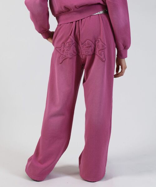 【SEQUENZ（シークエンズ）】LOGO APPLIQUE SWEAT PANTS / フェード スウェット オーバーサイズ ヴィンテージライク 裏起毛 ≪SET UP着用可能≫（スウェットパンツ）｜SEQUENZ（シークエンズ）