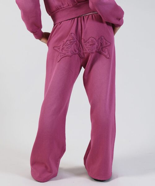 【SEQUENZ（シークエンズ）】LOGO APPLIQUE SWEAT PANTS / フェード スウェット オーバーサイズ ヴィンテージライク 裏起毛 ≪SET UP着用可能≫（スウェットパンツ）｜SEQUENZ（シークエンズ）