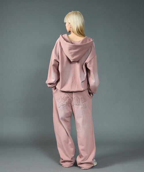 【SEQUENZ（シークエンズ）】LOGO APPLIQUE SWEAT PANTS / フェード スウェット オーバーサイズ ヴィンテージライク 裏起毛 ≪SET UP着用可能≫（スウェットパンツ）｜SEQUENZ（シークエンズ）