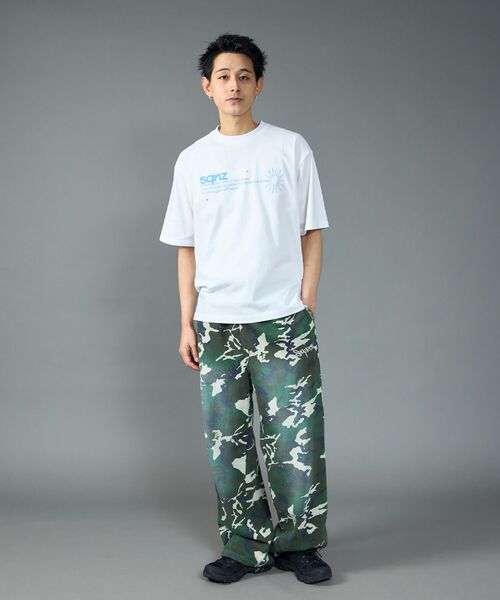 【SEQUENZ（シークエンズ）】LOGO APPLIQUE SWEAT PANTS / フェード スウェット オーバーサイズ ヴィンテージライク 裏起毛 ≪SET UP着用可能≫（スウェットパンツ）｜SEQUENZ（シークエンズ）