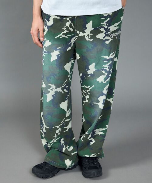 【SEQUENZ（シークエンズ）】LOGO APPLIQUE SWEAT PANTS / フェード スウェット オーバーサイズ ヴィンテージライク 裏起毛 ≪SET UP着用可能≫（スウェットパンツ）｜SEQUENZ（シークエンズ）