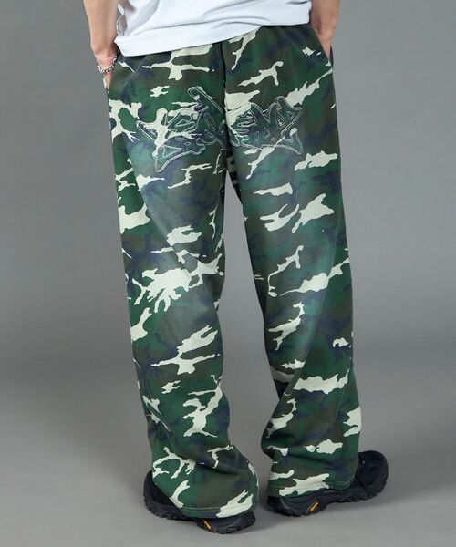 【SEQUENZ（シークエンズ）】LOGO APPLIQUE SWEAT PANTS / フェード スウェット オーバーサイズ ヴィンテージライク 裏起毛 ≪SET UP着用可能≫（スウェットパンツ）｜SEQUENZ（シークエンズ）