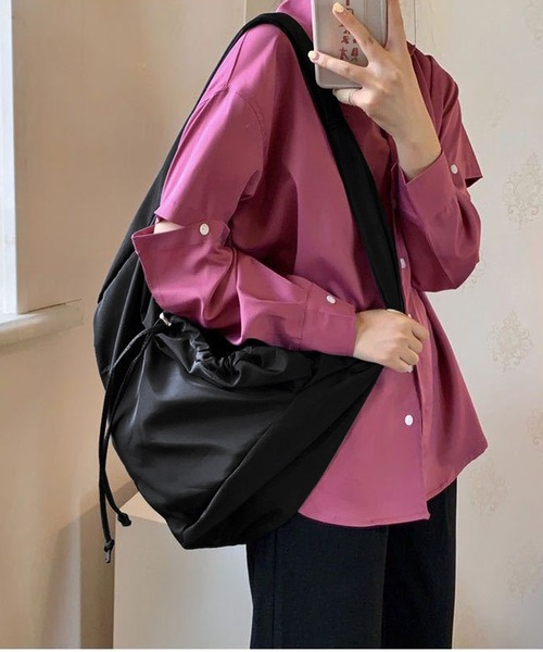 ALWAYS GOOD TIME(オルウェイズグッドタイム)の「『M2SUQARED/エムツースクエア』ドロストショルダーバッグ(ショルダーバッグ・レディース・ブラック・FREE)」の9枚目の写真