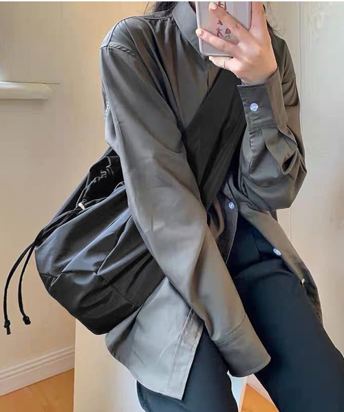 ALWAYS GOOD TIME(オルウェイズグッドタイム)の「『M2SUQARED/エムツースクエア』ドロストショルダーバッグ(ショルダーバッグ・レディース・ブラック・FREE)」の11枚目の写真