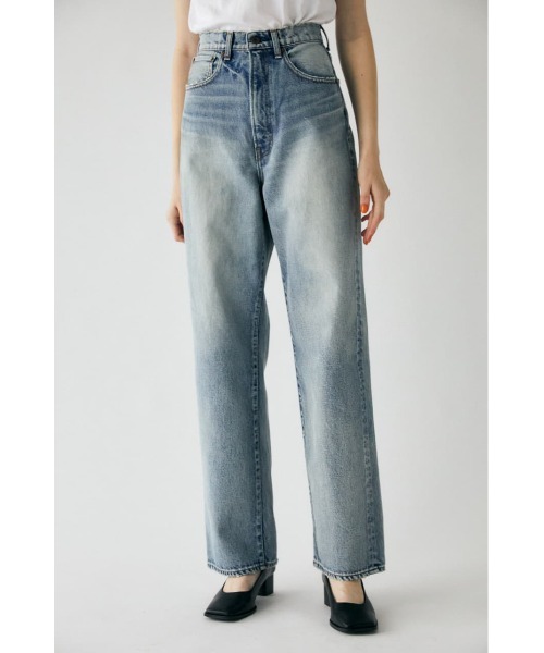 MOUSSY(マウジー)の「HW DAMAGE LOOSE STRAIGHT(デニムパンツ・レディース・ブルー・23inch/24inch/25inch/26inch/27inch)」の2枚目の写真