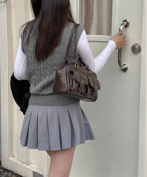 FREE STYLISTS(フリー スタイリスト)の「Y2K レトロ バックルデザインBAG / 500mlペットボトル収納可能(ショルダーバッグ・レディース・ブラウン/ダークブラウン/ブラック・FREE)」の9枚目の写真