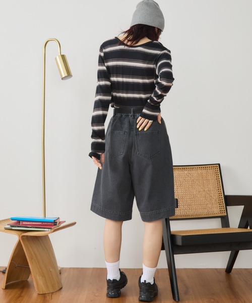 Auntie Rosa Holiday(アンティローザホリデー)の「マルチボーダーフィットロングスリーブTEE(Tシャツ/カットソー・レディース・オフホワイト/ブラック・FREE)」の22枚目の写真