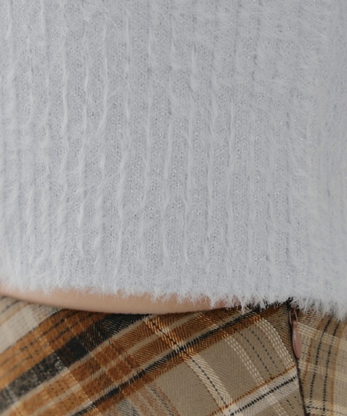 Another Branch olive des olive（アナザーブランチオリーブデオリーブ）の「ラメフェザーＷＺＩＰニット（ニット/セーター・レディース・サックスブルー/アイボリー/ラベンダー/スミクロ・FREE）」の7枚目の写真