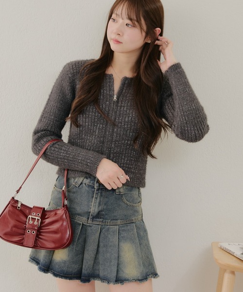 OBLI オブリ　ラメフェザーニット ラメフェザーニット/シルバー【残りわずか】 | ALL ITEM | OBLI