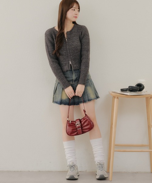 Another Branch olive des olive（アナザーブランチオリーブデオリーブ）の「ラメフェザーＷＺＩＰニット（ニット/セーター・レディース・サックスブルー/アイボリー/ラベンダー/スミクロ・FREE）」の12枚目の写真