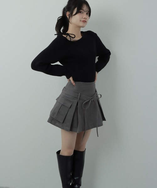 M DOLLY(エムドリー)の「*M DOLLY original* ribbon cargo skirt/リボンカーゴスカート(スカート・レディース・グレー/ブラック/ベージュ・S/FREE)」の17枚目の写真