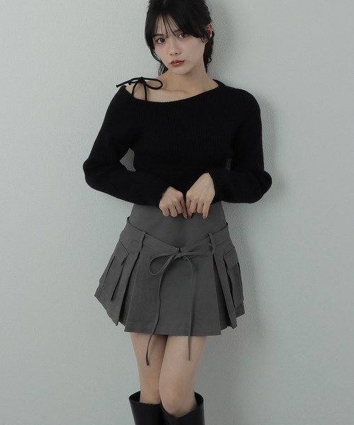 M DOLLY(エムドリー)の「*M DOLLY original* ribbon cargo skirt/リボンカーゴスカート(スカート・レディース・グレー/ブラック/ベージュ・S/FREE)」の18枚目の写真