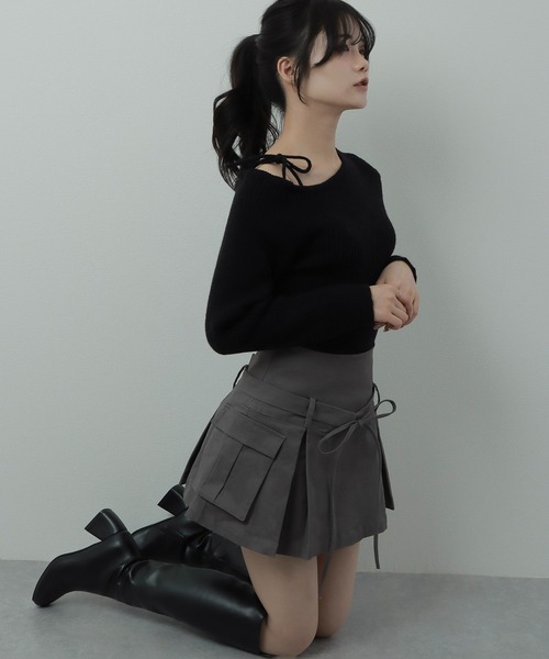 M DOLLY(エムドリー)の「*M DOLLY original* ribbon cargo skirt/リボンカーゴスカート(スカート・レディース・グレー/ブラック/ベージュ・S/FREE)」の20枚目の写真