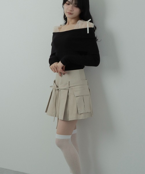 M DOLLY(エムドリー)の「*M DOLLY original* ribbon cargo skirt/リボンカーゴスカート(スカート・レディース・グレー/ブラック/ベージュ・S/FREE)」の21枚目の写真