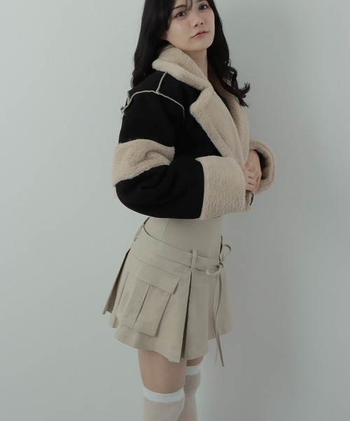 M DOLLY(エムドリー)の「*M DOLLY original* ribbon cargo skirt/リボンカーゴスカート(スカート・レディース・グレー/ブラック/ベージュ・S/FREE)」の7枚目の写真