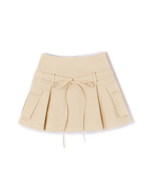 M DOLLY(エムドリー)の「*M DOLLY original* ribbon cargo skirt/リボンカーゴスカート(スカート・レディース・グレー/ブラック/ベージュ・S/FREE)」の9枚目の写真