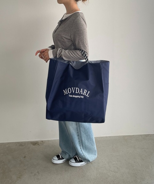 リバーシブル】 ビッグ ロゴ トートバッグ L（トートバッグ