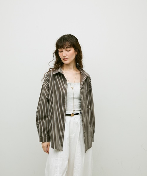 タイムセール ~21日 美品 ISSEY MIYAKE 長袖ストライプトップス セール】Long sleeve striped shirt / ロングスリーブストライプシャツ