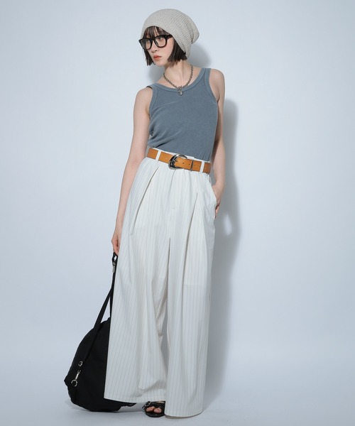 PAGEBOY(ページボーイ)の「ヴィンテージテレコアメスリタンク(タンクトップ・レディース・モスグリーン/チャコールグレー/オフホワイト/ピンク・FREE)」の19枚目の写真