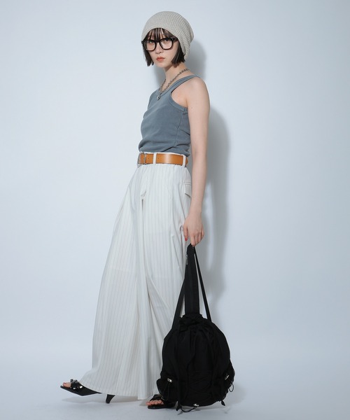 PAGEBOY(ページボーイ)の「ヴィンテージテレコアメスリタンク(タンクトップ・レディース・モスグリーン/チャコールグレー/オフホワイト/ピンク・FREE)」の21枚目の写真