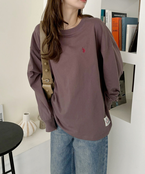 U.S. POLO ASSN.(ユーエスポロアッスン)の「U.S. POLO ASSN. 裾タグ 袖口リブ ロンT(Tシャツ/カットソー・レディース・スミクロ/アイボリー/ベージュ・L/M/S)」の14枚目の写真