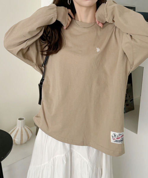 U.S. POLO ASSN.(ユーエスポロアッスン)の「U.S. POLO ASSN. 裾タグ 袖口リブ ロンT(Tシャツ/カットソー・レディース・スミクロ/アイボリー/ベージュ・L/M/S)」の20枚目の写真