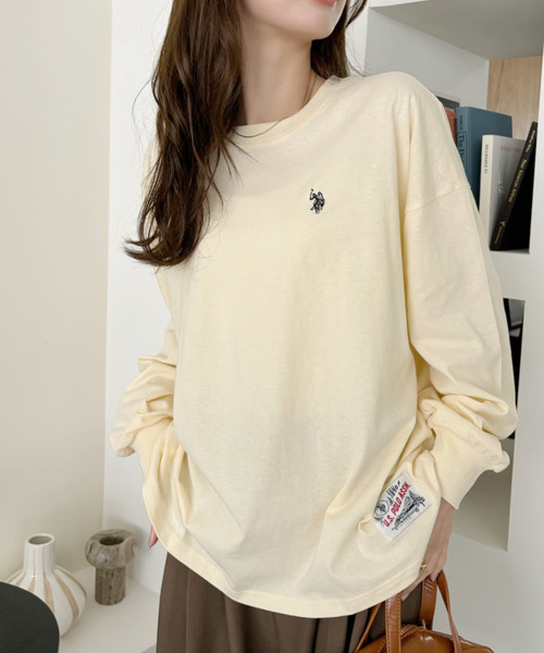 U.S. POLO ASSN.(ユーエスポロアッスン)の「U.S. POLO ASSN. 裾タグ 袖口リブ ロンT(Tシャツ/カットソー・レディース・スミクロ/アイボリー/ベージュ・L/M/S)」の18枚目の写真
