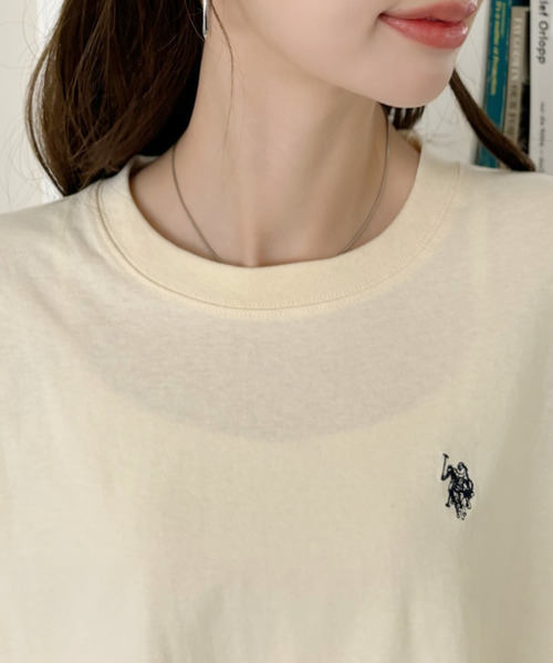 U.S. POLO ASSN.(ユーエスポロアッスン)の「U.S. POLO ASSN. 裾タグ 袖口リブ ロンT(Tシャツ/カットソー・レディース・スミクロ/アイボリー/ベージュ・L/M/S)」の10枚目の写真