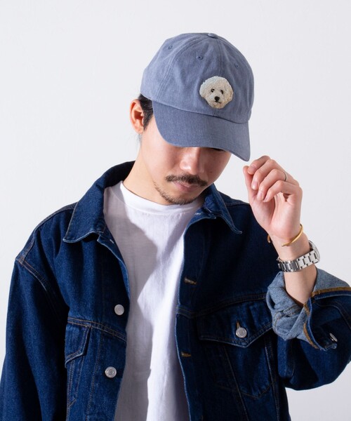 セール】【GLOSTER/グロスター】WASHED DOG embroidery CAP