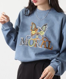 ATELANE SOFTフェイクスウェードアソート刺繍プルオーバー
