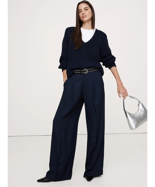 Banana Republic（バナナリパブリック）の「ウルトラハイライズ ワイドレッグパンツ（その他パンツ・レディース・ネイビー/グリーン・2/0/4/6/8）」の10枚目の写真