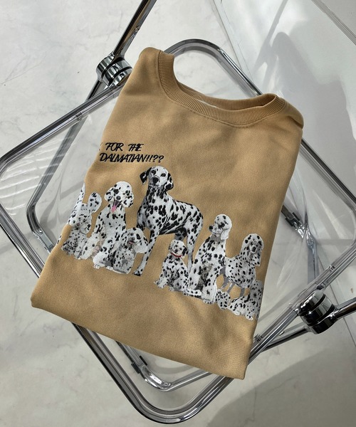 AS KNOW AS plus（アズノゥアズプラス）の「●ドッグプリントとワンポイントロゴ刺繍スウェットプルオーバー（スウェット・レディース・杢グレー/スミクロ/ライトイエロー・FREE）」の22枚目の写真