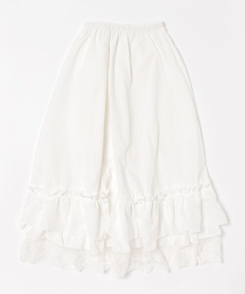 Mayree（メイリー）の「【Mayree】レース切替 リボン ティアード ロングスカート（スカート・レディース・ブラック/ホワイト・SMALL/MEDIUM/LARGE）」の9枚目の写真