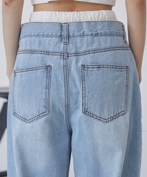 ANGIE(アンジー)の「ダブルウエスト デニムパンツ(デニムパンツ・レディース・ブラック/サックスブルー・SMALL/MEDIUM)」の14枚目の写真