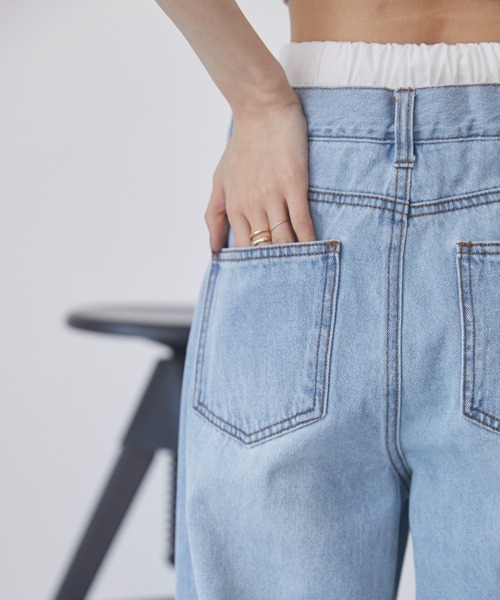 ANGIE(アンジー)の「ダブルウエスト デニムパンツ(デニムパンツ・レディース・ブラック/サックスブルー・SMALL/MEDIUM)」の15枚目の写真