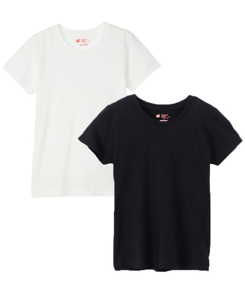 HANES(ヘインズ)の「【HANES/ヘインズ】2P CREW NECK(Tシャツ/カットソー・レディース・マルチ/ホワイト×ピンク/ベージュ系その他・M/L)」の3枚目の写真