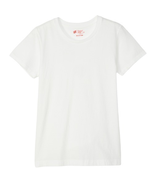 HANES(ヘインズ)の「【HANES/ヘインズ】2P CREW NECK(Tシャツ/カットソー・レディース・マルチ/ホワイト×ピンク/ベージュ系その他・M/L)」の4枚目の写真