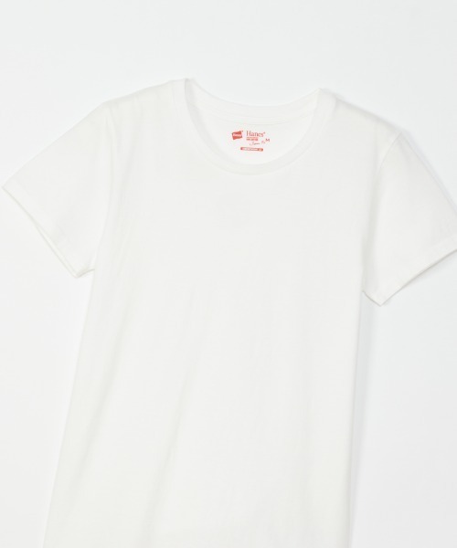 HANES(ヘインズ)の「【HANES/ヘインズ】2P CREW NECK(Tシャツ/カットソー・レディース・マルチ/ホワイト×ピンク/ベージュ系その他・M/L)」の6枚目の写真