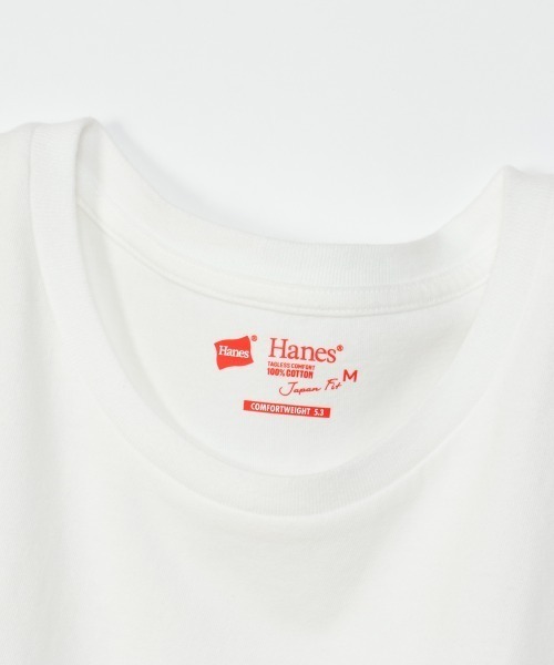 HANES(ヘインズ)の「【HANES/ヘインズ】2P CREW NECK(Tシャツ/カットソー・レディース・マルチ/ホワイト×ピンク/ベージュ系その他・M/L)」の7枚目の写真