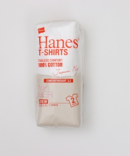 HANES(ヘインズ)の「【HANES/ヘインズ】2P CREW NECK(Tシャツ/カットソー・レディース・マルチ/ホワイト×ピンク/ベージュ系その他・M/L)」の22枚目の写真