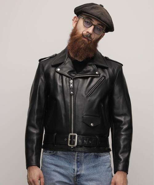 Schott(ショット)の「Schott/ショット/613US ONESTAR RIDERS/613US ワンスター ライダース レザージャケット(ライダースジャケット・メンズ・ブラック・34/44/38/42/36/40/46)」の2枚目の写真