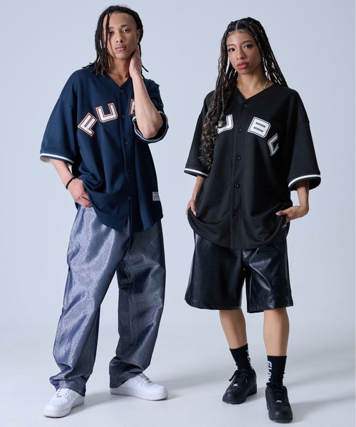 FUBU( フブ)の「FUBU フブ ブランド ロゴ ワッペン 刺繍 アメカジ 半袖 ユニフォーム風 ベースボールシャツ(その他トップス・メンズ・ネイビー/ブラック・L/XL/XXL/M)」の3枚目の写真