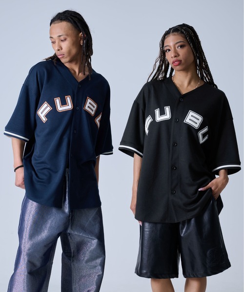 FUBU( フブ)の「FUBU フブ ブランド ロゴ ワッペン 刺繍 アメカジ 半袖 ユニフォーム風 ベースボールシャツ(その他トップス・メンズ・ネイビー/ブラック・L/XL/XXL/M)」の4枚目の写真