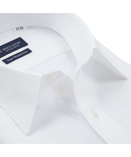 TOKYO SHIRTS（トウキョウシャツ）の「超形態安定ノーアイロン レギュラー 長袖ビジネスワイシャツ（ビジネスシャツ・メンズ・ホワイト・首回り37cm-裄丈80cm/首回り39cm-裄丈80cm/首回り39cm-裄丈84cm/首回り41cm-裄丈82cm/首回り41cm-裄丈86cm/首回り42cm-裄丈82cm/首回り42cm-裄丈86cm/首回り43cm-裄丈82cm/首回り43cm-裄丈86cm/首回り37cm-裄丈84cm）」の2枚目の写真