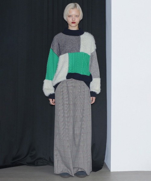 ROSE BUD(ローズバッド)の「ブロッキングニット(ニット/セーター・レディース・ブルー/グリーン/ピンク・ONE SIZE)」の12枚目の写真