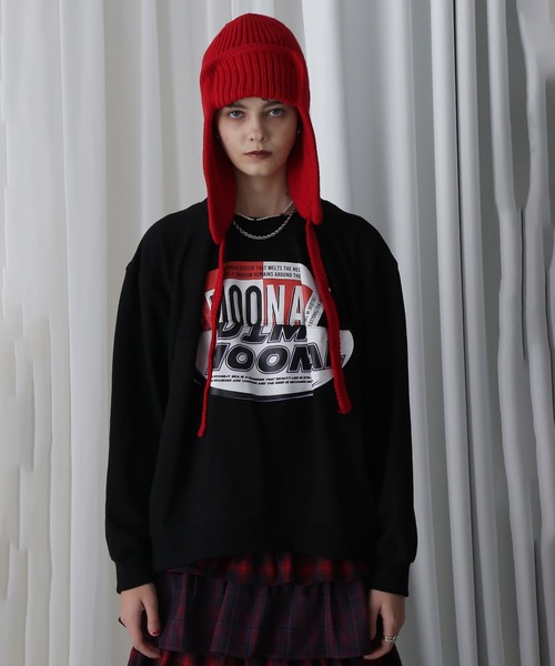 ROSE BUD(ローズバッド)の「(OKIRAKU×ROSEBUD)PANEL GRAPHIC SWEAT(スウェット・レディース・ブラック/グレー・ONE SIZE)」の6枚目の写真