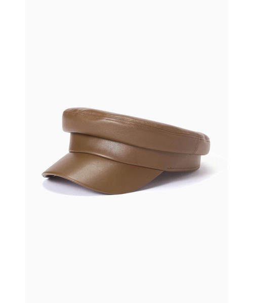 ROSE BUD(ローズバッド)の「フェイクレザーマリンキャップ(キャップ・レディース・ブラウン・ONE SIZE)」の3枚目の写真