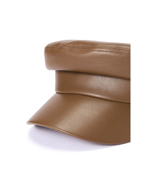 ROSE BUD(ローズバッド)の「フェイクレザーマリンキャップ(キャップ・レディース・ブラウン・ONE SIZE)」の5枚目の写真